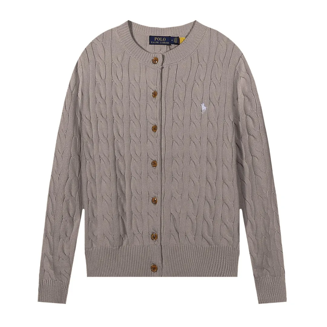 P230 The highest quality in the market, you can scan the code. Import and export version Lauren Ralph Lauren cardigan embroidered sweater. 100% pure cotton yarn wool. Shrunk. Guaranteed no pilling. No deformation. Size: XS S M L. Color: black, off-white, gray, khaki, pink, yellow, red.